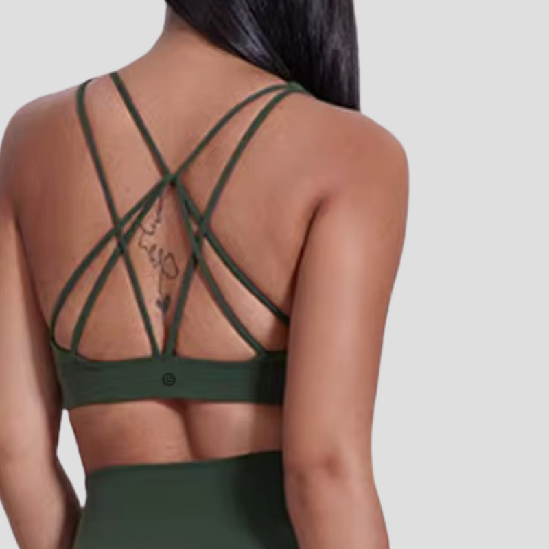 Energy Cross Back Bra - Forest Green