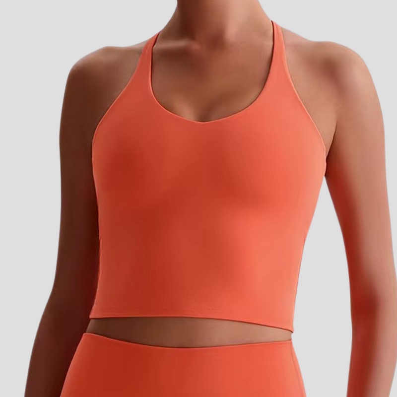 Open Back Tank - Coral Orange