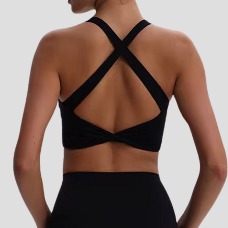 Twist Back Bra - Black