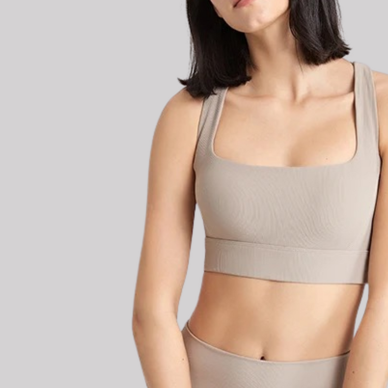 Ribbed Cross-Back Bra - Milk Cream