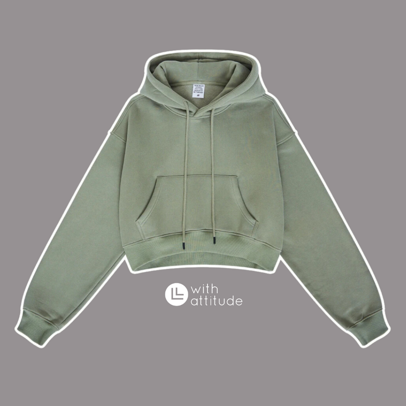 Cropped Hoodie - Pale Green