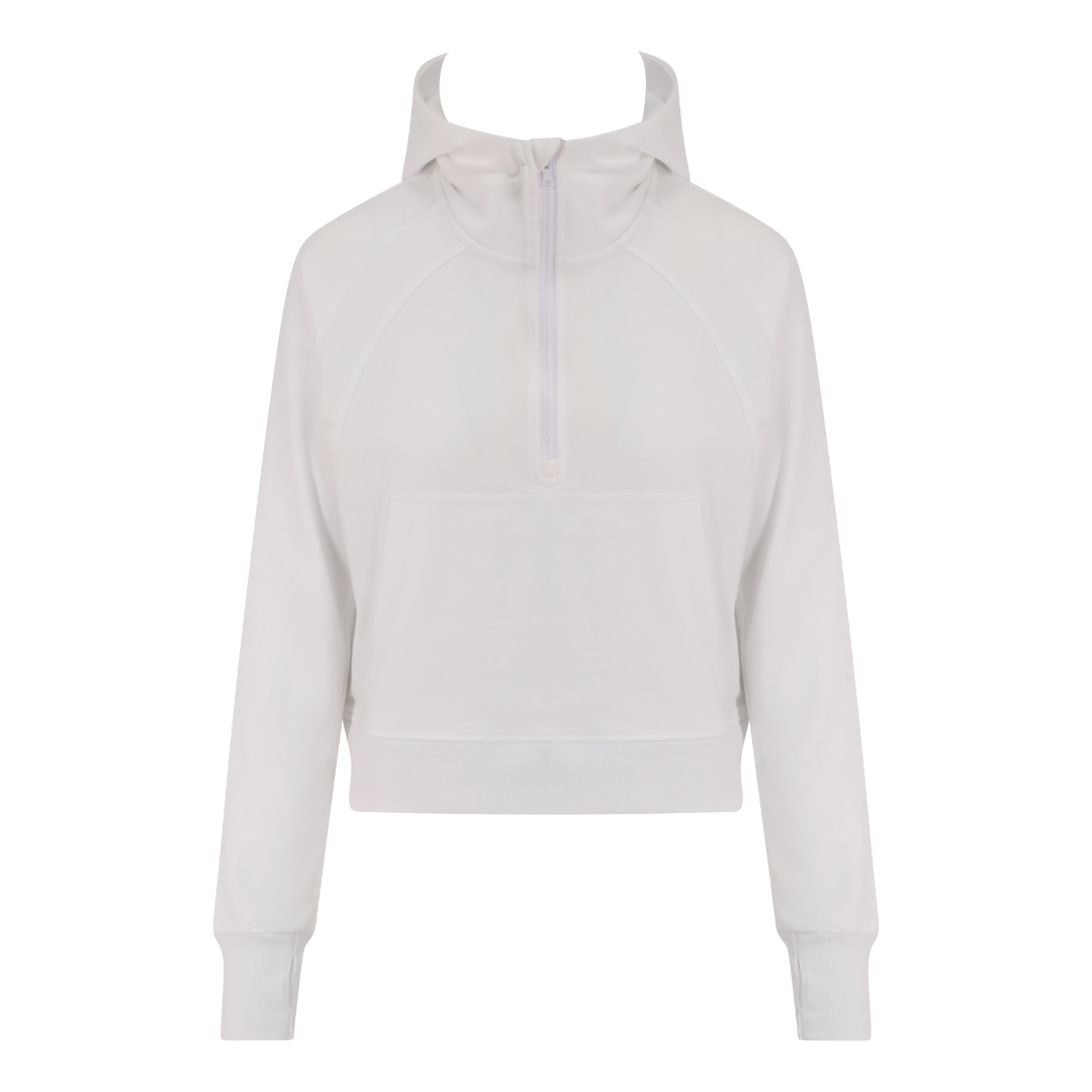 Ultimate Half Zip Hoodie - White