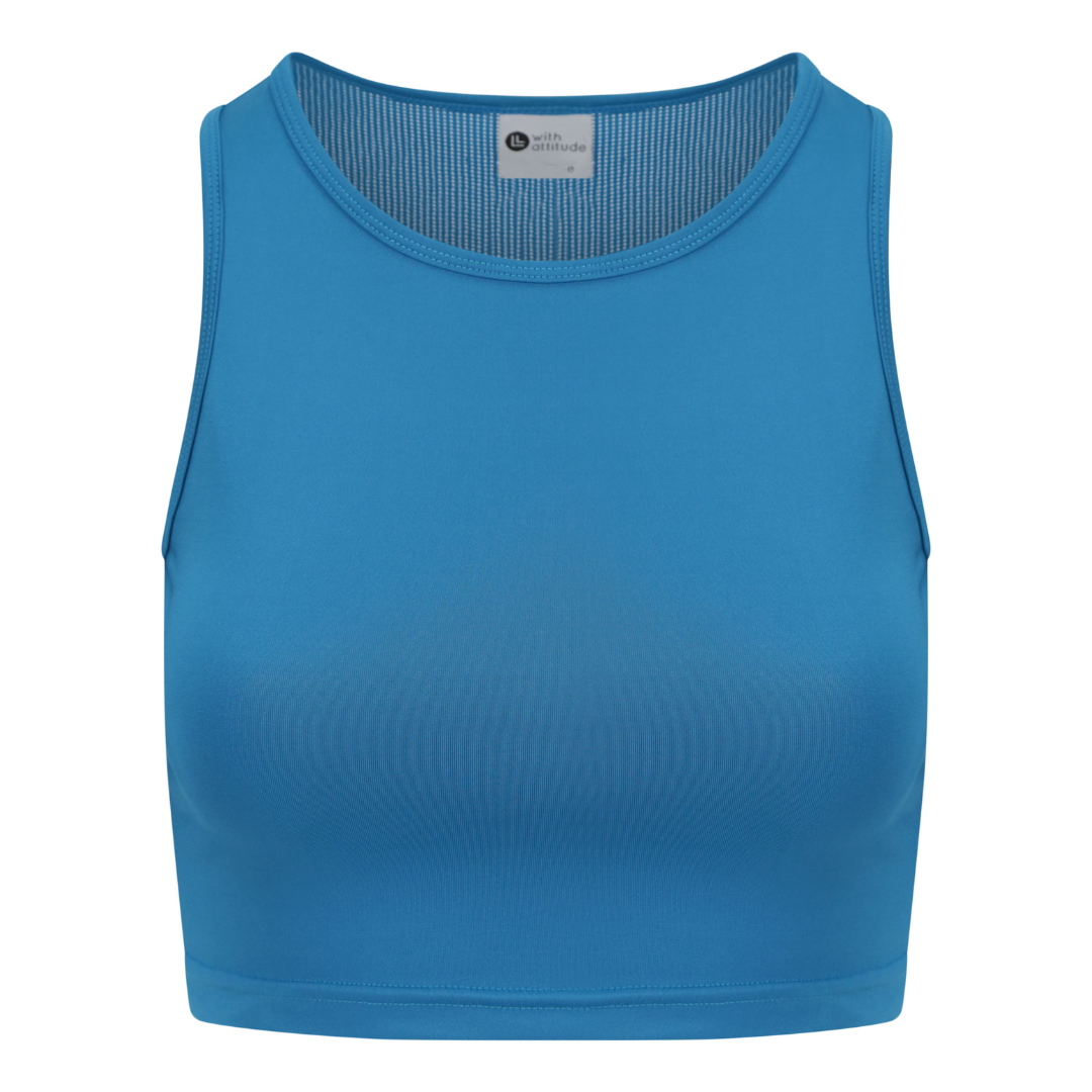 Power Cropped Tank - Blue