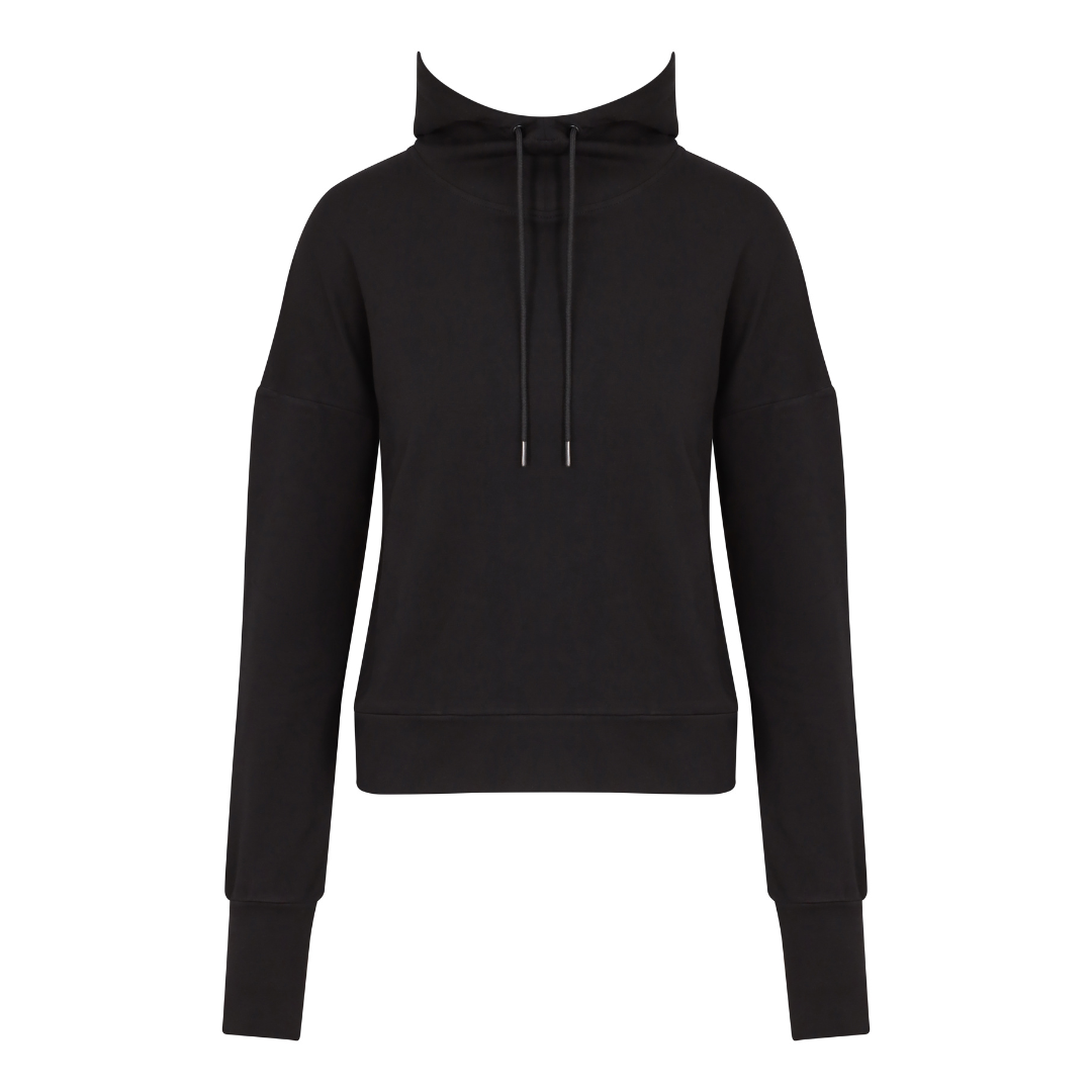 Power Crop Hoodie - Black