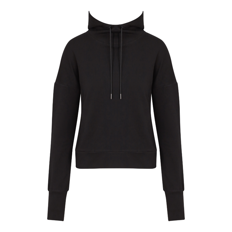 Power Crop Hoodie - Black