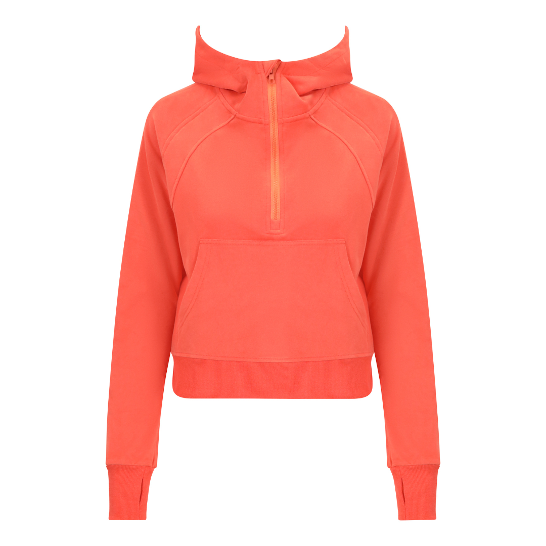 Ultimate Half Zip Hoodie - Coral