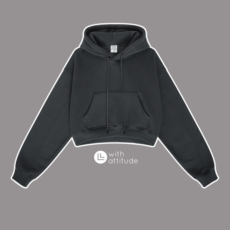 Cropped Hoodie - Nearly Black