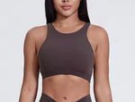 Energy High Neck Bra - Brown