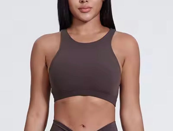 Energy High Neck Bra - Brown
