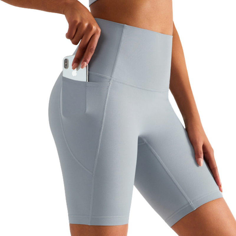 Power mid-length shorts with pocket - Grey