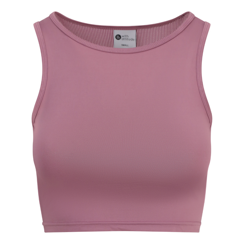 Power Cropped Tank - Dusty Pink