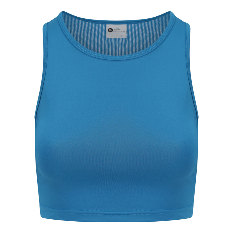 Power Cropped Tank - Blue – With Attitude Activewear