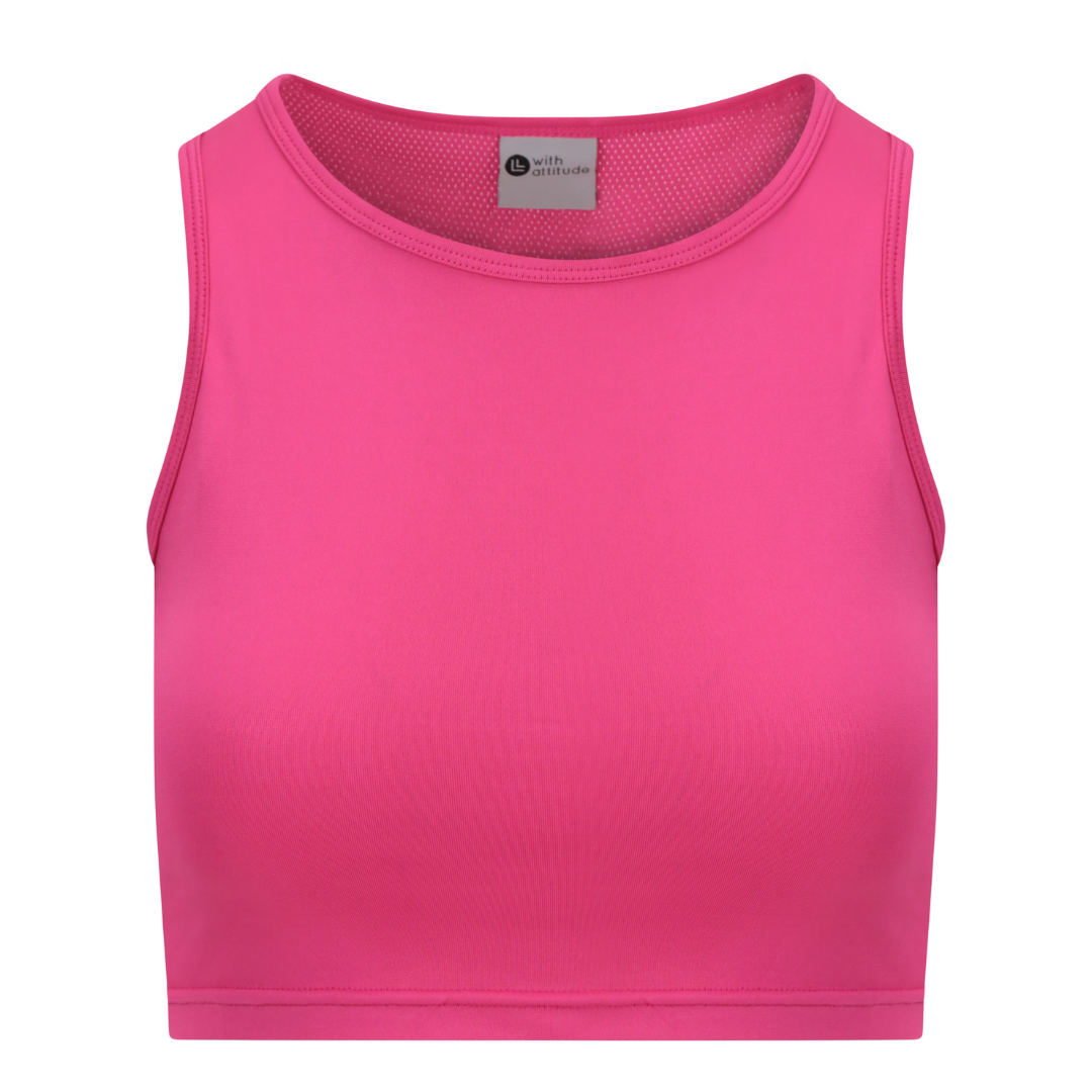 Power Cropped Tank Pink