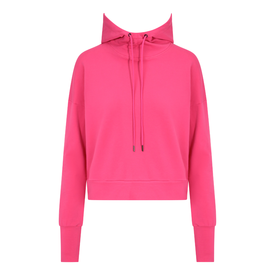 Power Crop Hoodie Pink