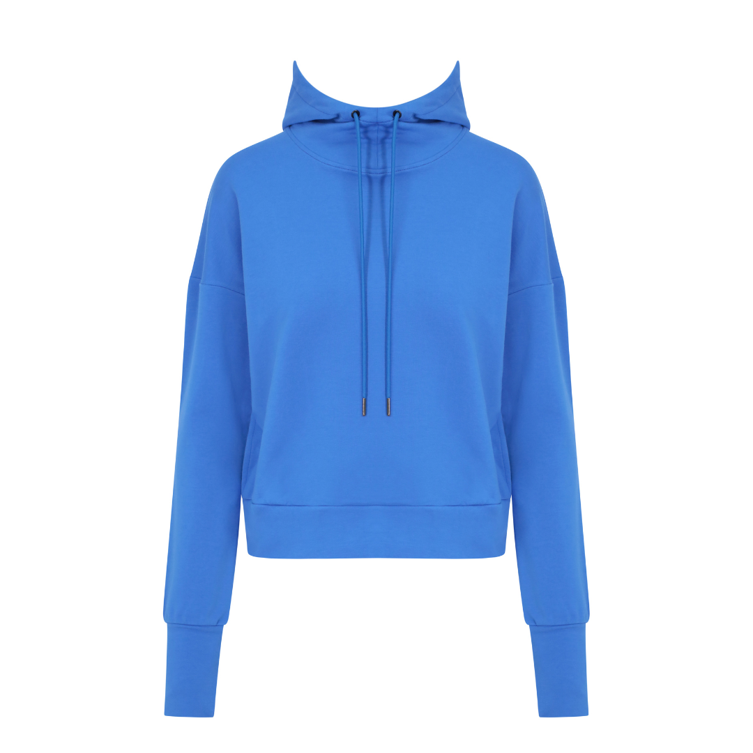 Power Crop Hoodie Blue